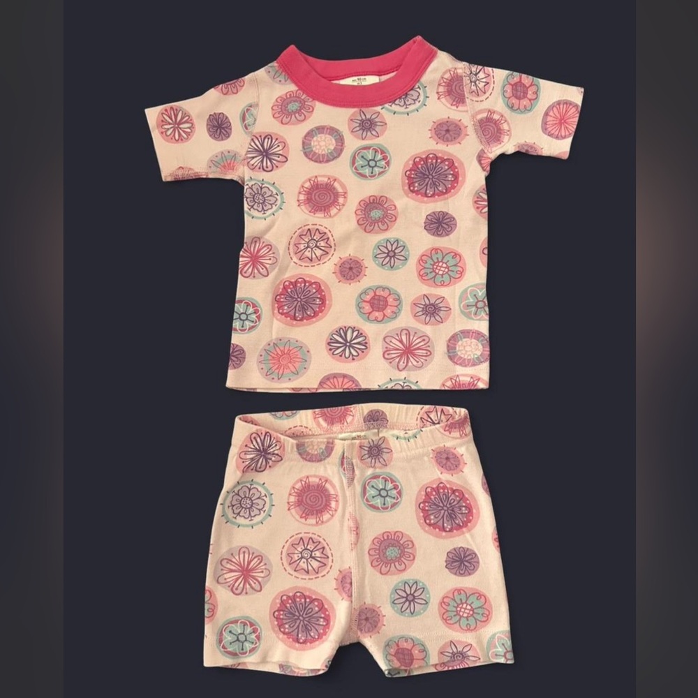 Hanna Andersson Kids Pajama Set - Pink and Cream